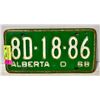 Image 1 : 1968 VINTAGE ALBERTA LICENSE PLATE
