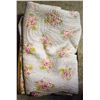Image 1 : VINTAGE HANDMADE FLORAL QUILT- 102" X 88"