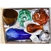 Image 1 : DECORATIVE COLOURED GLASS - ASSORTED BOX LOT
