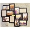 Image 1 : BLACK WALL MOUNTED 12 FRAME PICTURE COLLAGE FRAME