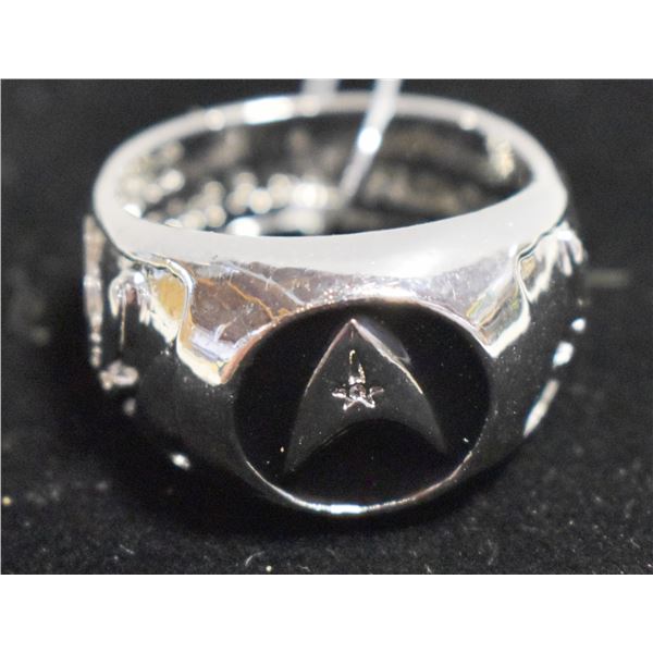 SILVER STAR TREK RING SIZE. 11