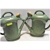 Image 1 : TWO 12 LITRE WATERING CANS WITH CRANE DESIGN