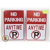 Image 1 : TWO NEW METAL NO PARKING SIGNS (8" X 12" EA)