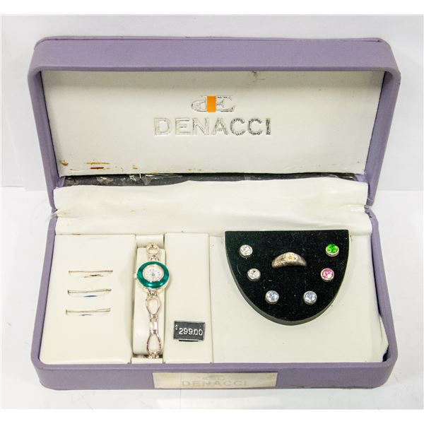 VINTAGE DENACCI WATCH SET WITH GEMS