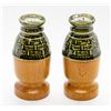 Image 1 : TEAK / CERAMIC SALT/PEPPER SHAKERS