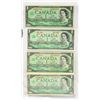 Image 1 : SHEET OF 4 1967 CANADA $1 BILLS