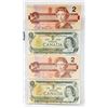 Image 1 : SHEET OF 2 1986 CANADIAN $2 BILLS + 2 1973 $1 BILL