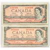 Image 1 : SHEET OF 2 1954 CANADIAN $2 BILLS