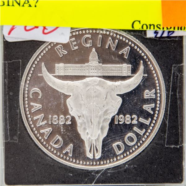 1982 CANADIAN SILVER $1 PROOF "REGINA"