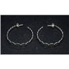 Image 2 : LARGE .925 STERLING SILVER HOOP EARRINGS