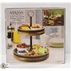 Image 1 : NEW MIKASA 2-TIER LAZY SUSAN, MANGO WOOD