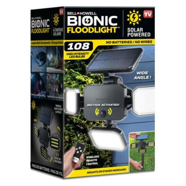 BELL&HOWELL BIONIC FLOODLIGHT, SOLAR POWERED