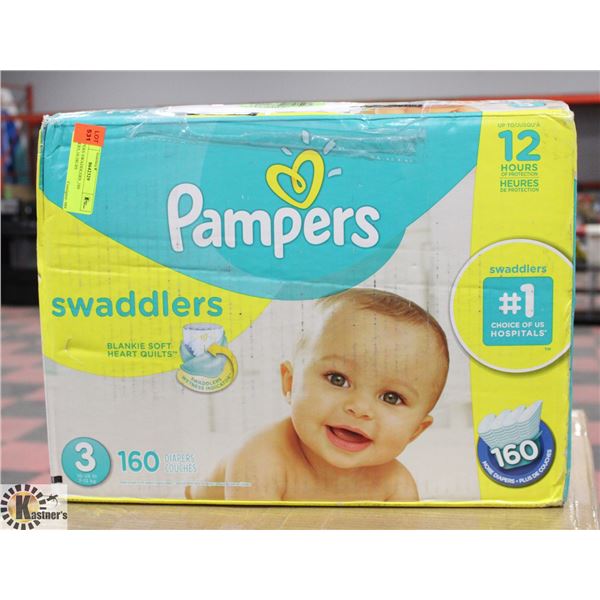 PAMPERS SWADDLERS 160 DIAPERS 16-28LBS