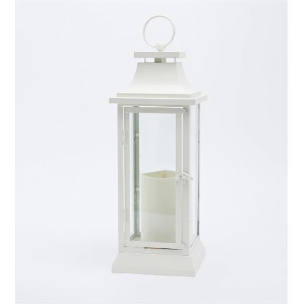 LUMINARA HERITAGE LANTERN W/CANDLE ,WHITE