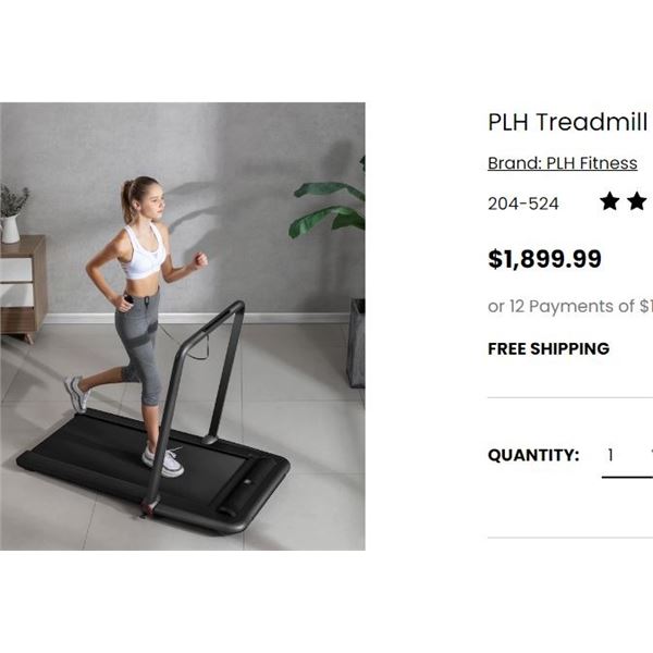 PLH SLIM TREADMILL WITH REMOTE MSRP $1899.99