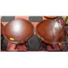 Image 2 : SET OF 2 QUALITY SOLID DARK ROSEWOOD ROUND