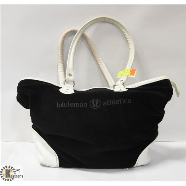 AUTHENTIC LULU LEMON PURSE/BAG - BLACK AND WHITE