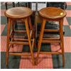 Image 1 : PAIR OF TALL WOOD STOOLS