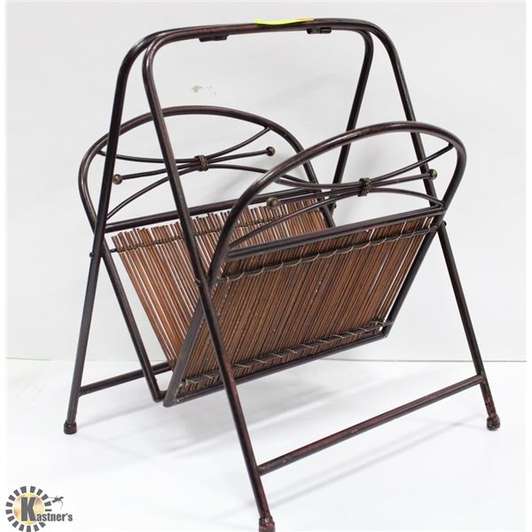 FOLDING VINTAGE MAGAZINE RACK