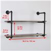 Image 2 : NEW REPACKAGED INDUSTRIAL RETRO 2 TIER PIPE SHELF