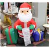 Image 1 : 4 FOOT SELF INFLATING SANTA & PRESENTS