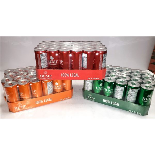 3 CASES WITH 24 250ML CANS OF HEMP ENERGY DRINK