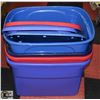 Image 1 : BUNDLE OF 4 STORAGE TOTES WITH LIDS,