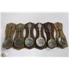 Image 1 : GERMAN LARGE PEWTER SPOONS WITH WOOD WALL DISPLAYS