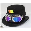 Image 1 : STEAM PUNK TOP HAT WITH GOGGLES