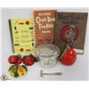 Image 1 : VINTAGE KITCHEN CHALK WARE & COOKBOOKS