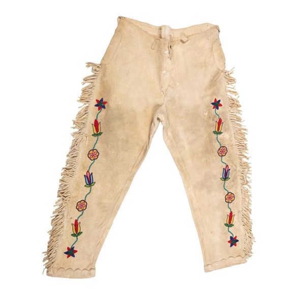 Crow Beaded Man's Pants, 43" long