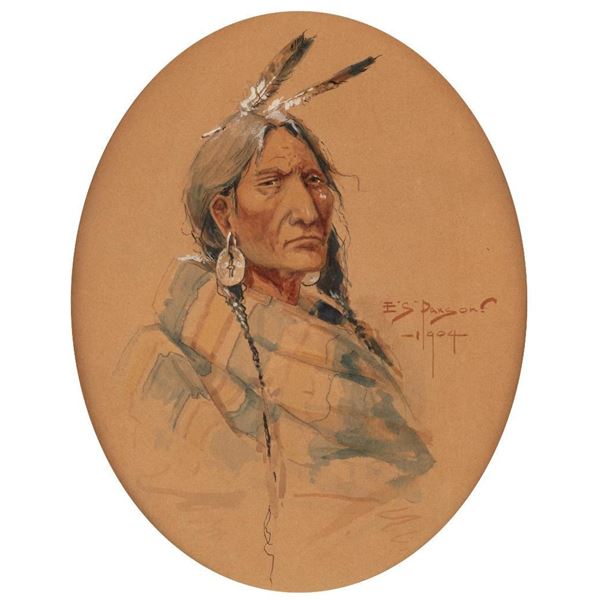 Edgar S. Paxson, watercolor