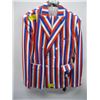 Image 1 : STRIPED RED, WHITE & BLUE SUIT WITH JACKET, PANTS & TIE