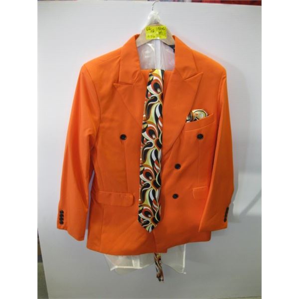 ORANGE SUIT JACKET, PANTS & TIE