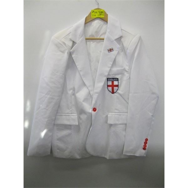 WHITE SUIT JACKET WITH ENGLAND CREST