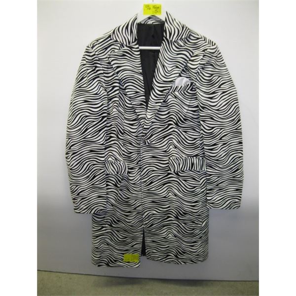 BLACK & WHITE STRIPED RAIN JACKET