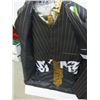Image 2 : BLACK PIN STRIPE LONG JACKET WITH VEST, SHIRT, TIE & PANTS