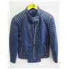 Image 1 : BLUE LEATHER LOOK JACKET & PANTS