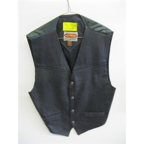 BLACK LEATHER VEST