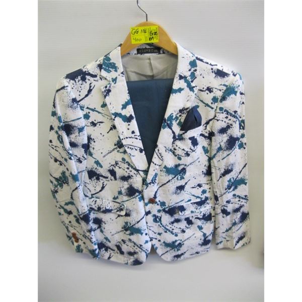 WHITE, BLUE & GREEN PATTERN JACKET WITH PANTS