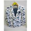 Image 1 : WHITE, BLUE & GREEN PATTERN JACKET WITH PANTS