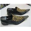 Image 1 : PAIR OF METAL TOE CAPPED LEOPARD PATTERN SHOES