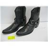 Image 1 : BLACK PAIR OF SIZE 9 COWBOY BOOTS