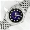 Image 2 : Rolex Mens Stainless Steel Blue Vignette 3 ctw Diamond Datejust Wristwatch