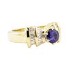Image 1 : 1.66 ctw Blue Sapphire And Diamond Ring - 14KT Yellow Gold