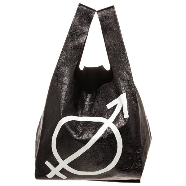 Balenciaga Black Nylon Supermarket Shoulder Bag