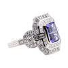 Image 2 : 1.99 ctw Tanzanite and Diamond Ring - Platinum