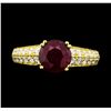 Image 2 : 2.54 ctw Ruby And Diamond Ring - 18KT Yellow Gold