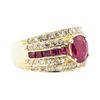 Image 1 : 2.50 ctw Ruby and Diamond Ring - 14KT Yellow Gold