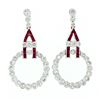 Image 1 : Estate 18K Gold 2.50 ctw Milgrain Bezel Diamond & Ruby Circle Drop Dangle Earrin